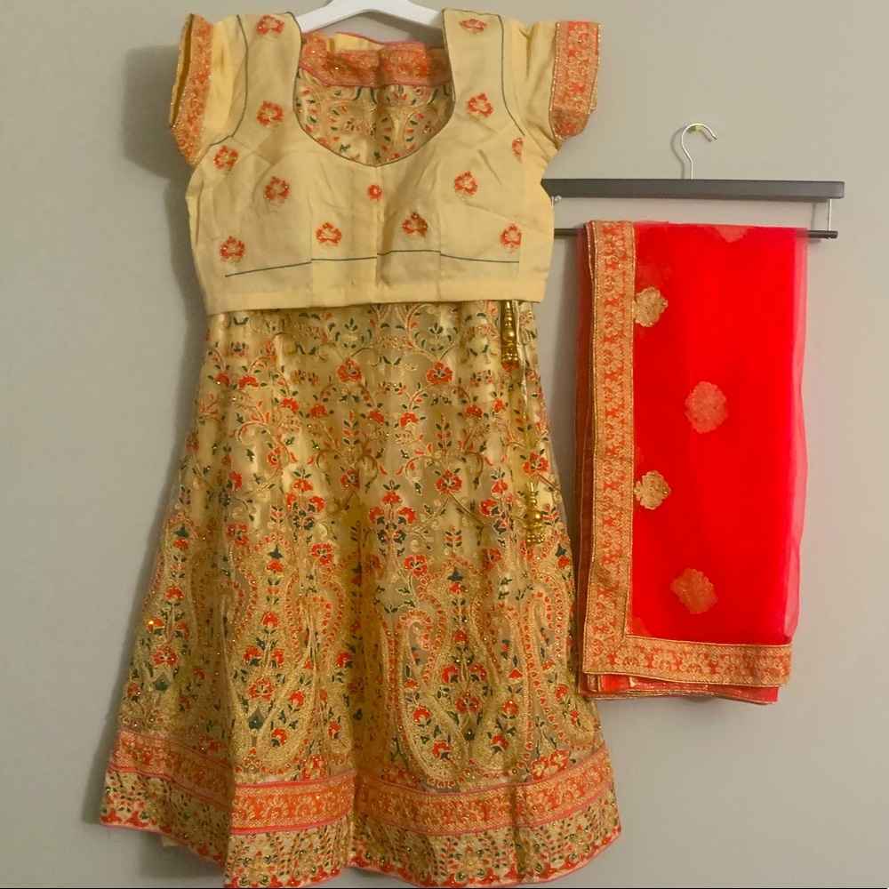 Partywear light weight Kashmiri Embridory Lehnga